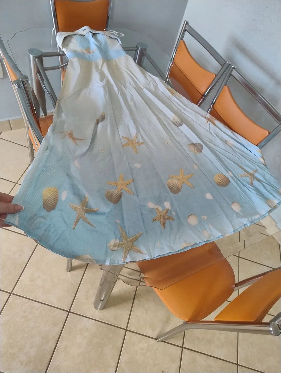 Vestido de Praia com Estampa de Conchas e Estrelas - Foto 3