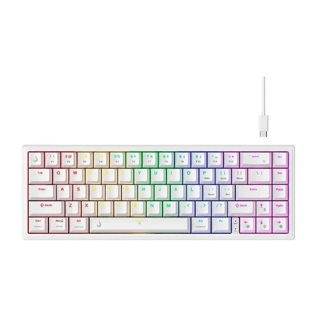 Teclado Mecânico Gamer Rise Mode GM1 Pro White RGB Switch Outemu Brown, Novo, Lacrado - Foto 3