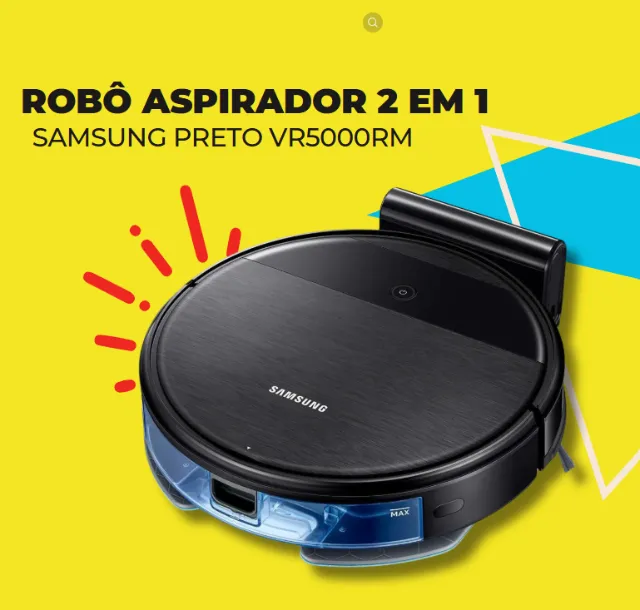 Robô Aspirador 2 em 1 - Samsung Preto VR5000RM