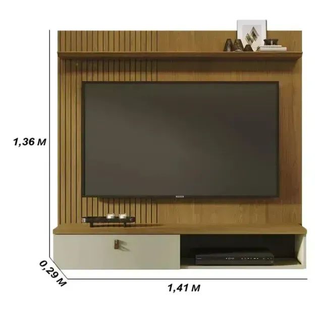 Painel para tv até 55 polegadas na cor cumaru opala (gett moveis) (produto novo de loja) - Foto 5
