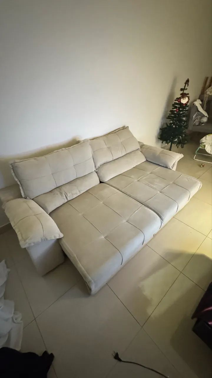 Sofá 4 lugares bege retrátil64739716005635123