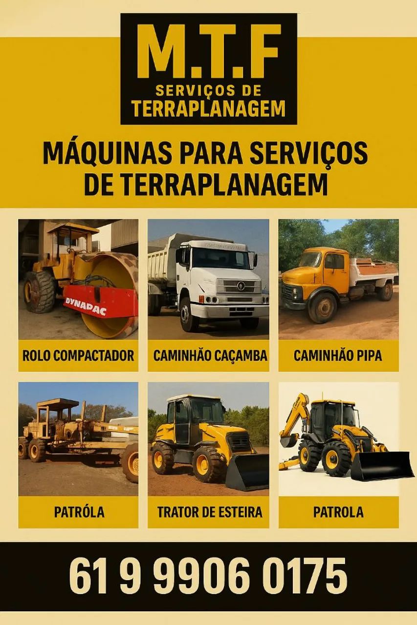 Aluguel de Máquinas e Serviços de Terraplanagem, Formosa Goiás 