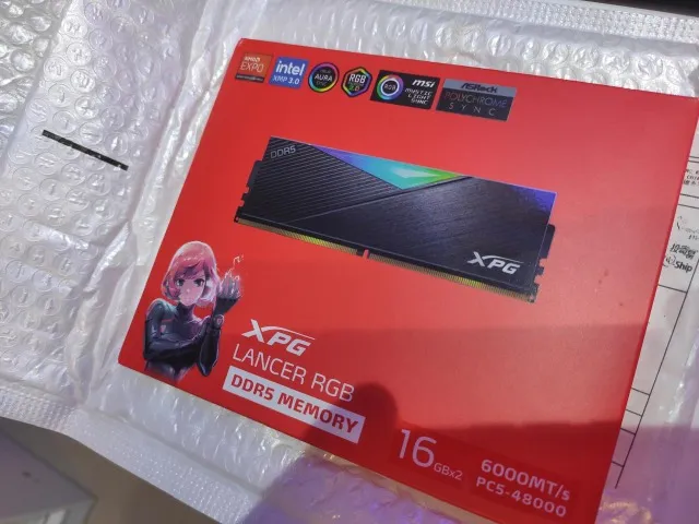 Memória RAM DDR5 XPG Lancer RGB 16GB 6000MHz CL36 - Kit com 2 unidades (32GB total)