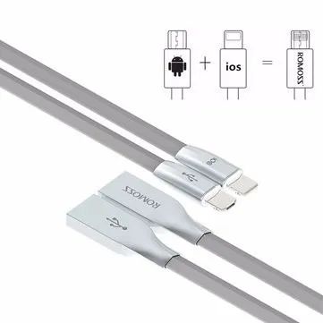 Super Cabo Carregador Híbrido Rommos RoLink 2x1 IOS e Android ( Micro Usb ) - Foto 2