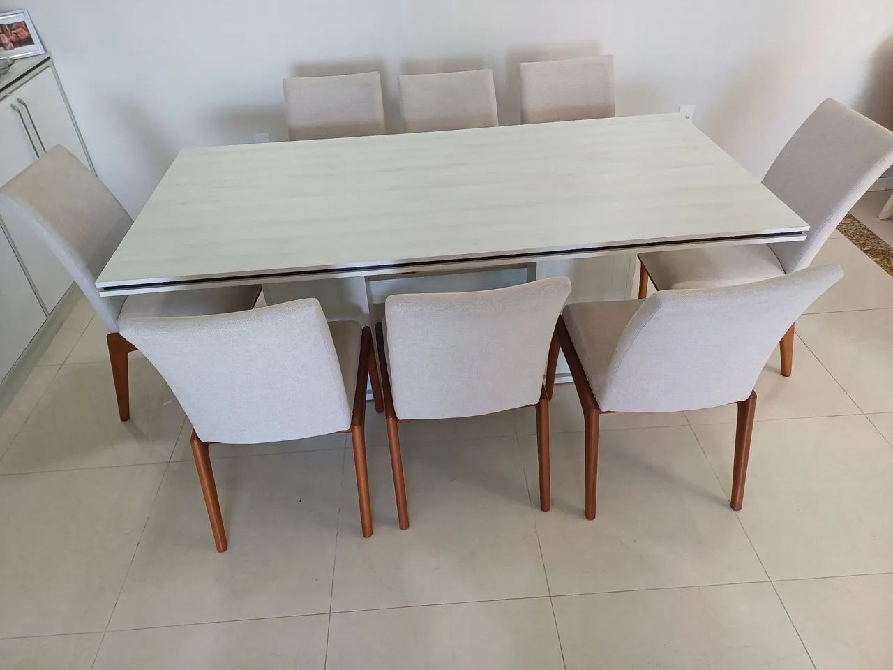 Conjunto de Mesa de Jantar 2×1mt com 8 Cadeiras - Foto 2