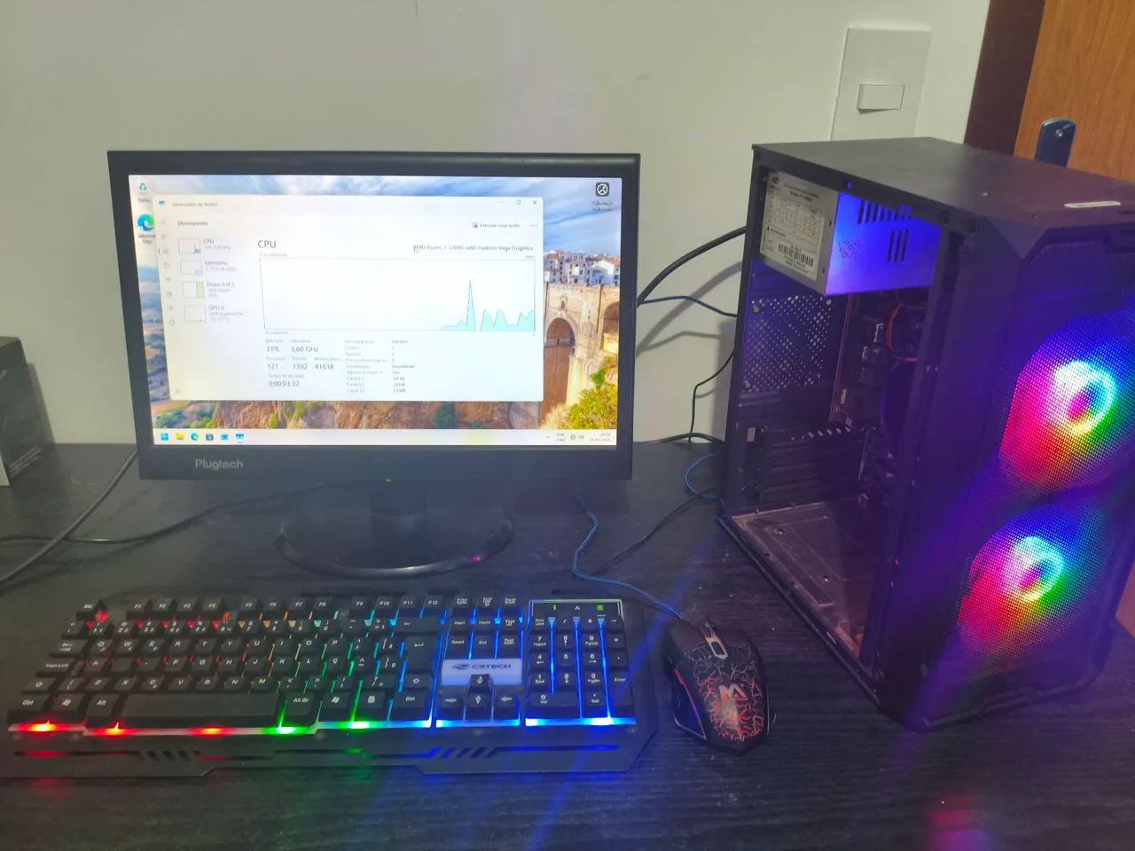 Pc gamer Ryzen completo 