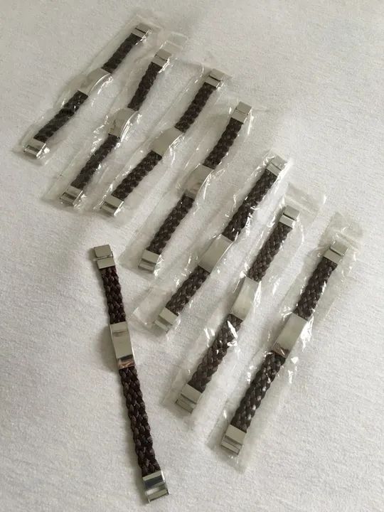 Kit 03 Pulseiras Baratas Unissex Para Gravar Nome Em Metal