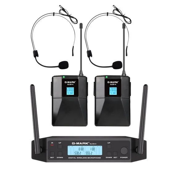 Sistema Duplo Microfone Headset Sem Fio G-MARK GLXD-4