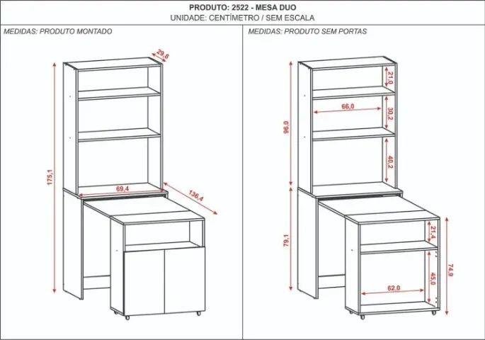 Mesa de Escritório Dueto Preto - Foto 2