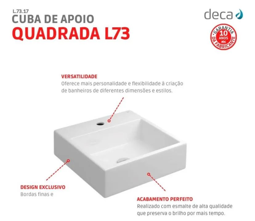 Cuba de Apoio Quadrada L73 Deca64840789099907120