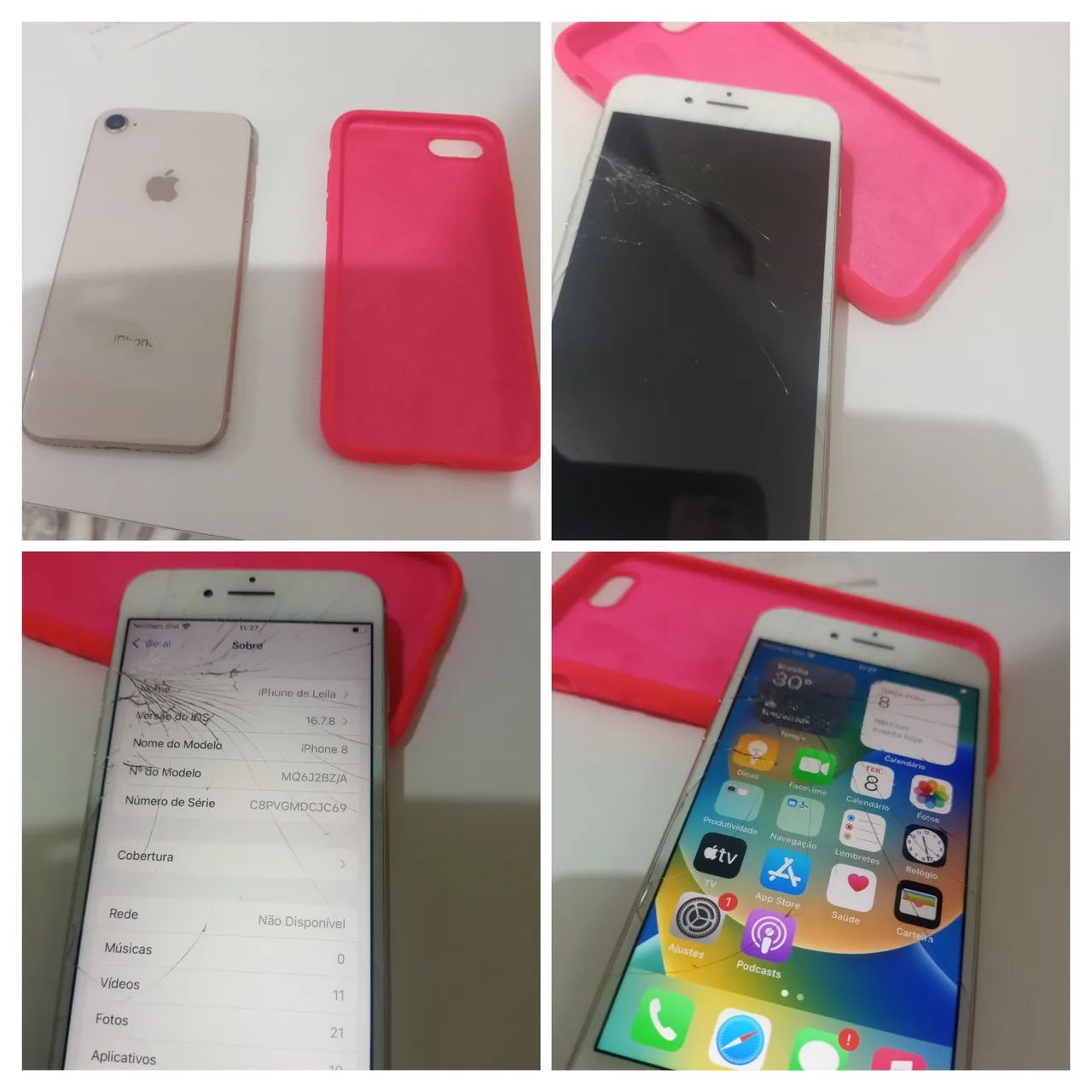 Celular iPhone tela trincada 
