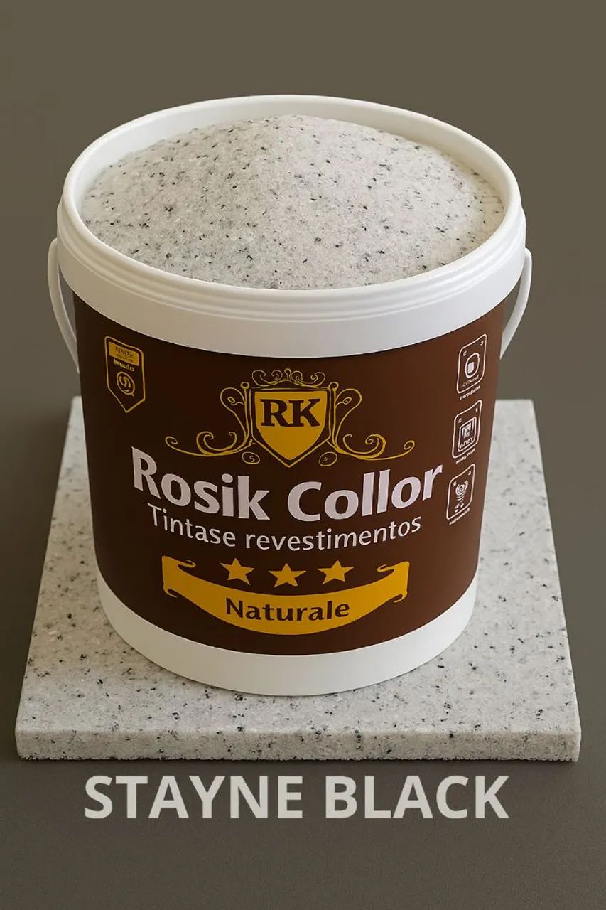 KIT CRISTAL DE PEDRAS NATURAIS COR STAYNE BLACK 23KG +3,6LT DE SELADOR 