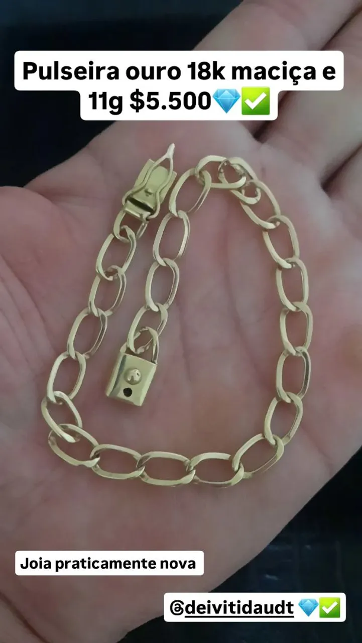 Pulseira Ouro 18k Maciça 11g