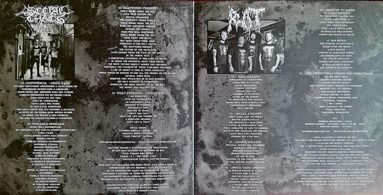 ROT / Social Chaos Split compacto, Zerado ! Grindcore Ratos de