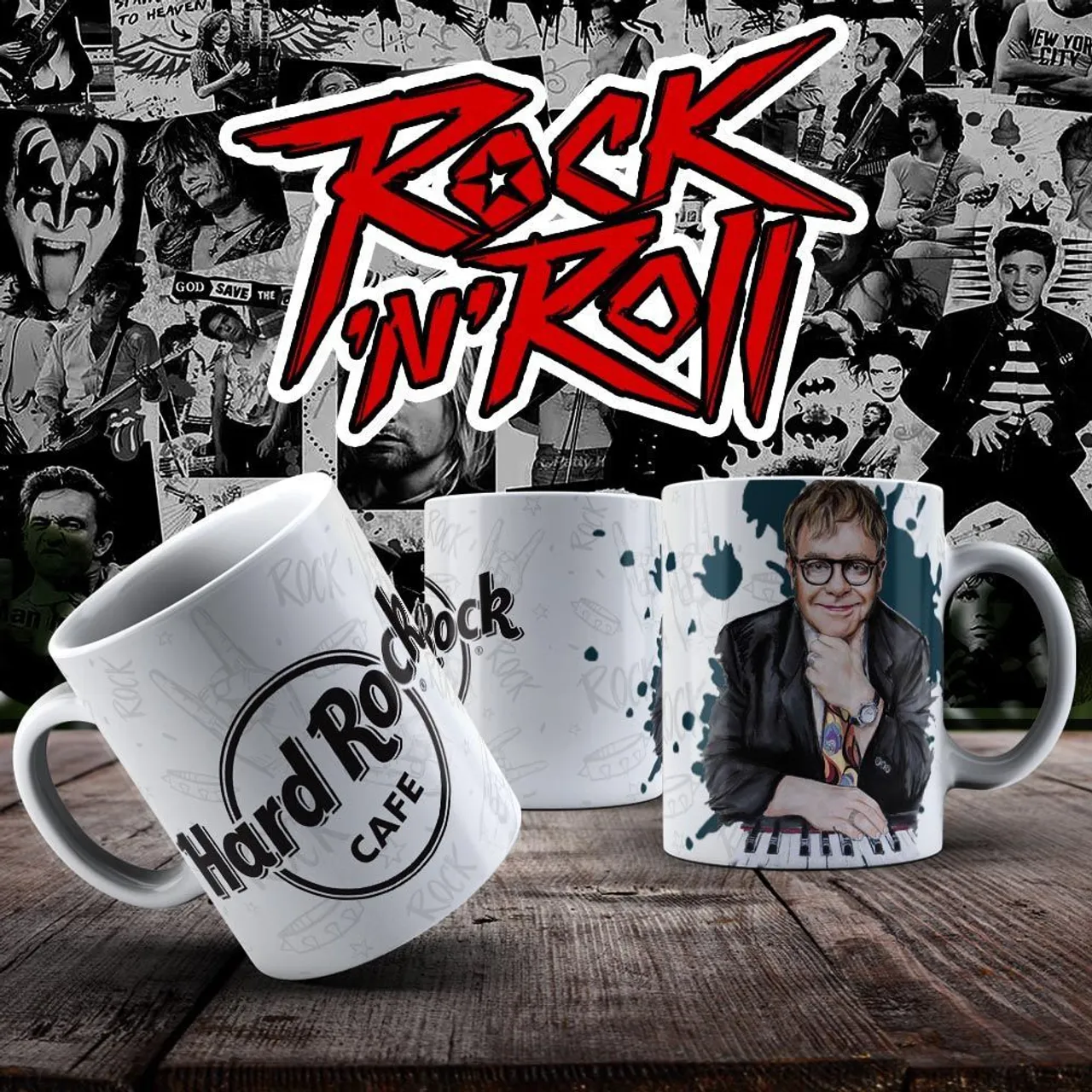Canecas Temáticas Rock and Roll - Hard Rock Cafe e Elton John