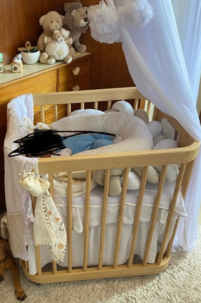 Berço Evolutivo 3 em 1 em Madeira Maciça Carvalho Malva - Marca Quarter - Foto 2