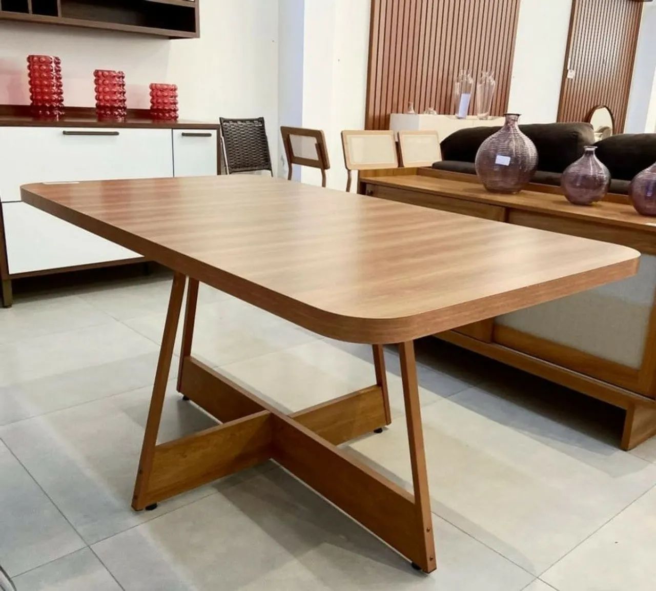 Conjunto de Mesa de Jantar Elegante com 6 Cadeiras - Foto 2