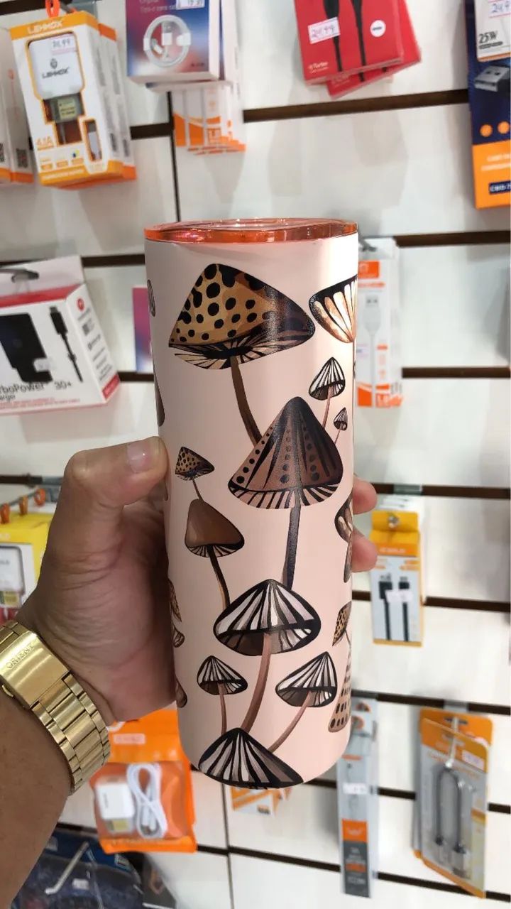 Copo Térmico Estilo Tropical Tampa Estampas Naturais 700ml