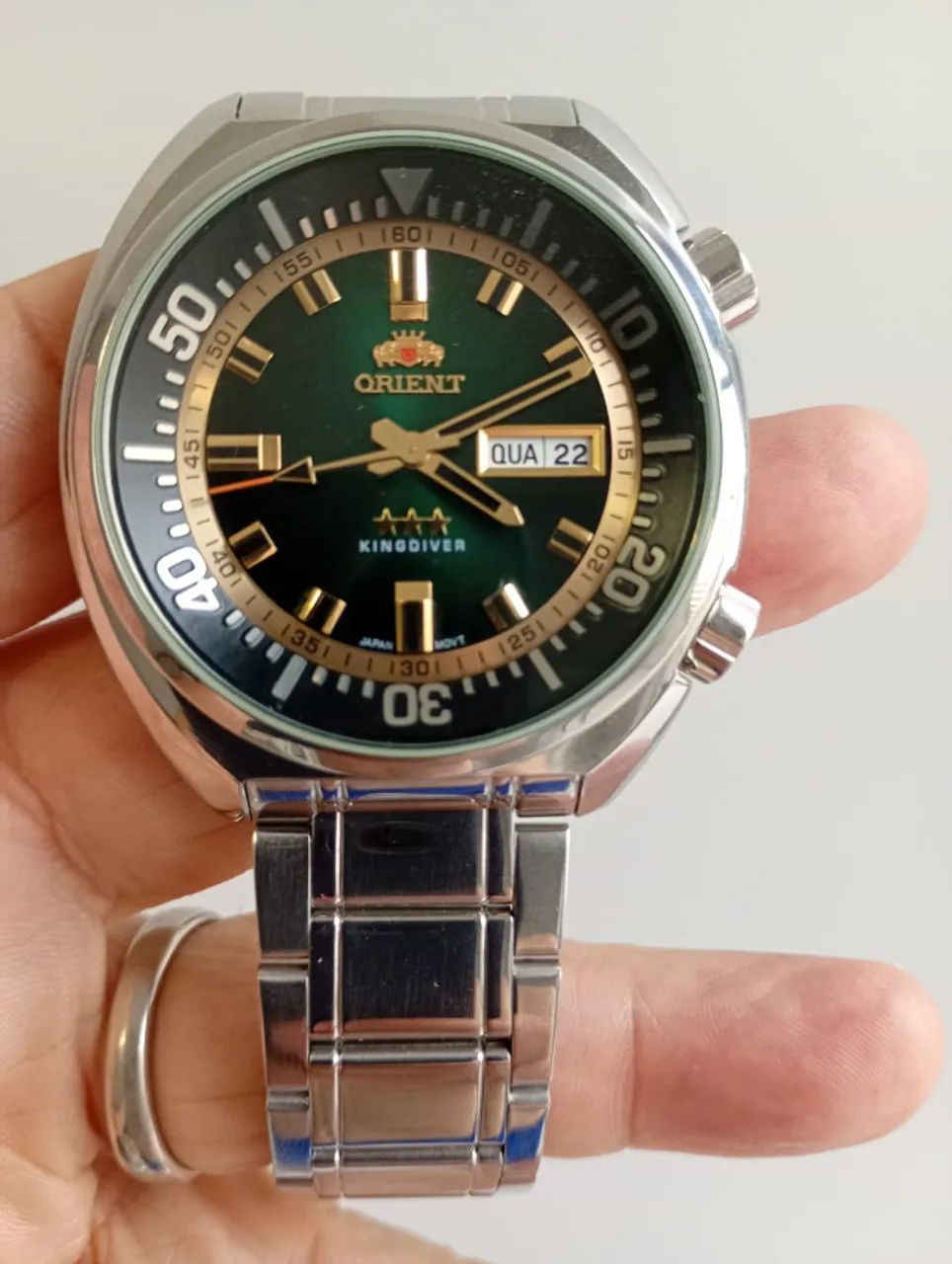 Relógio Orient Automático King Diver F49SS001 Verde - Perfeito