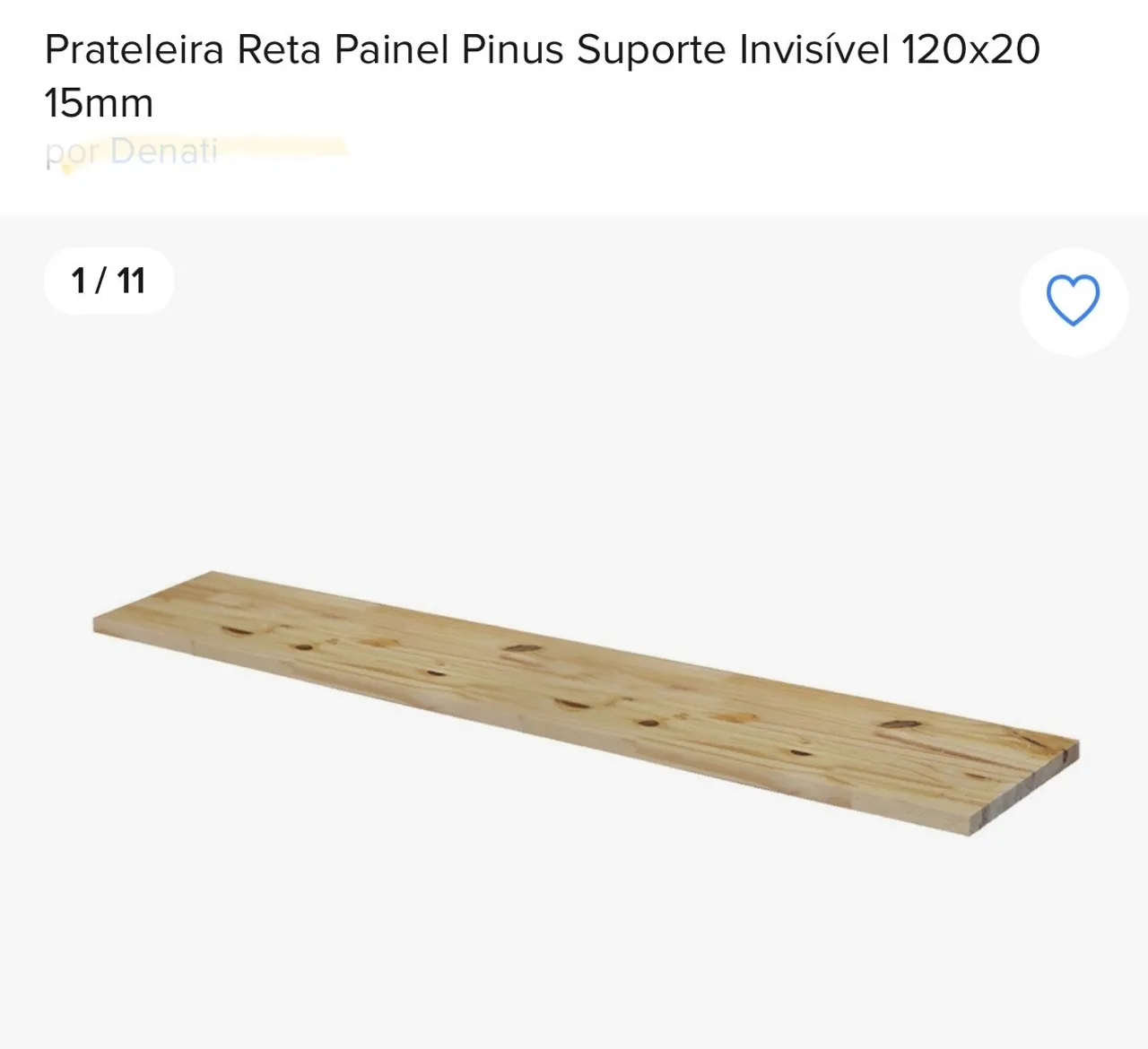Kit 02 prateleiras pinus 1,20x0,20