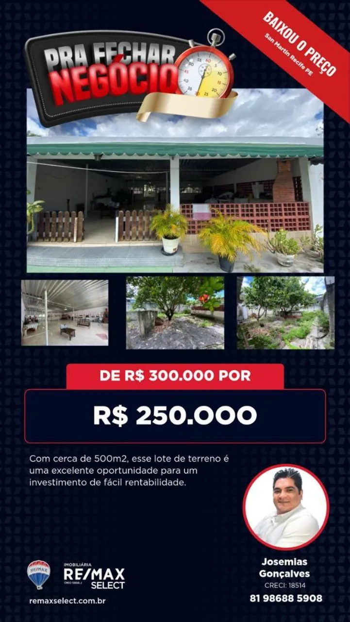 TERRENO COM 500M°