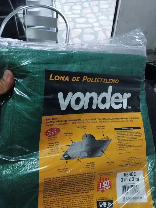 Lona Impermeável Verde 3x3m - vonder - Foto 4