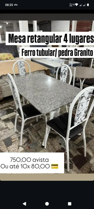 Mesa Retangular 4 Lugares - Granito