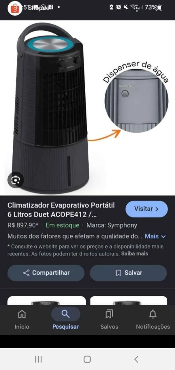 480 climatizador semi novo em perfeito estado do meu Uso! Cuida chama WhatsApp *87 - Foto 2