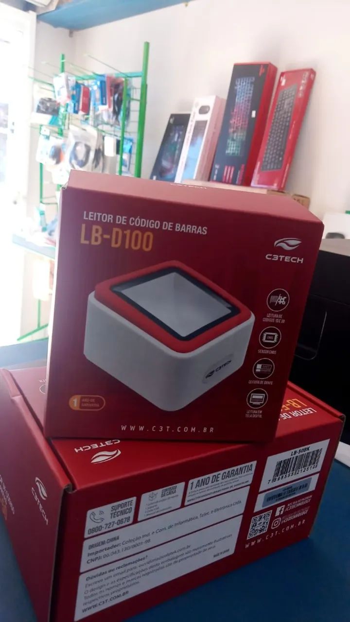 LEITOR DE CÓDIGO DE BARRAS LB-D100 C3TECH NOVO LACRADO FRETE GRÁTIS PARA MACEIÓ