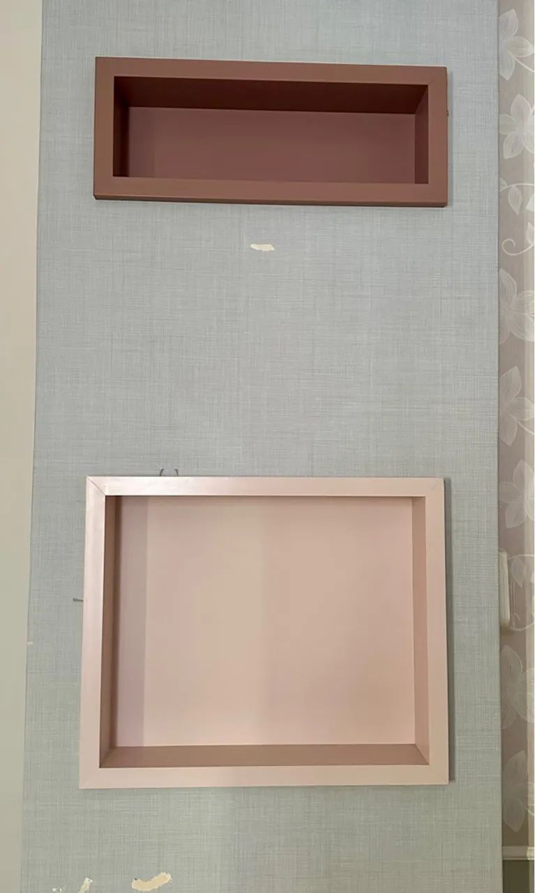 Nichos e prateleiras em tons rosa claro e rosa seco - Foto 3