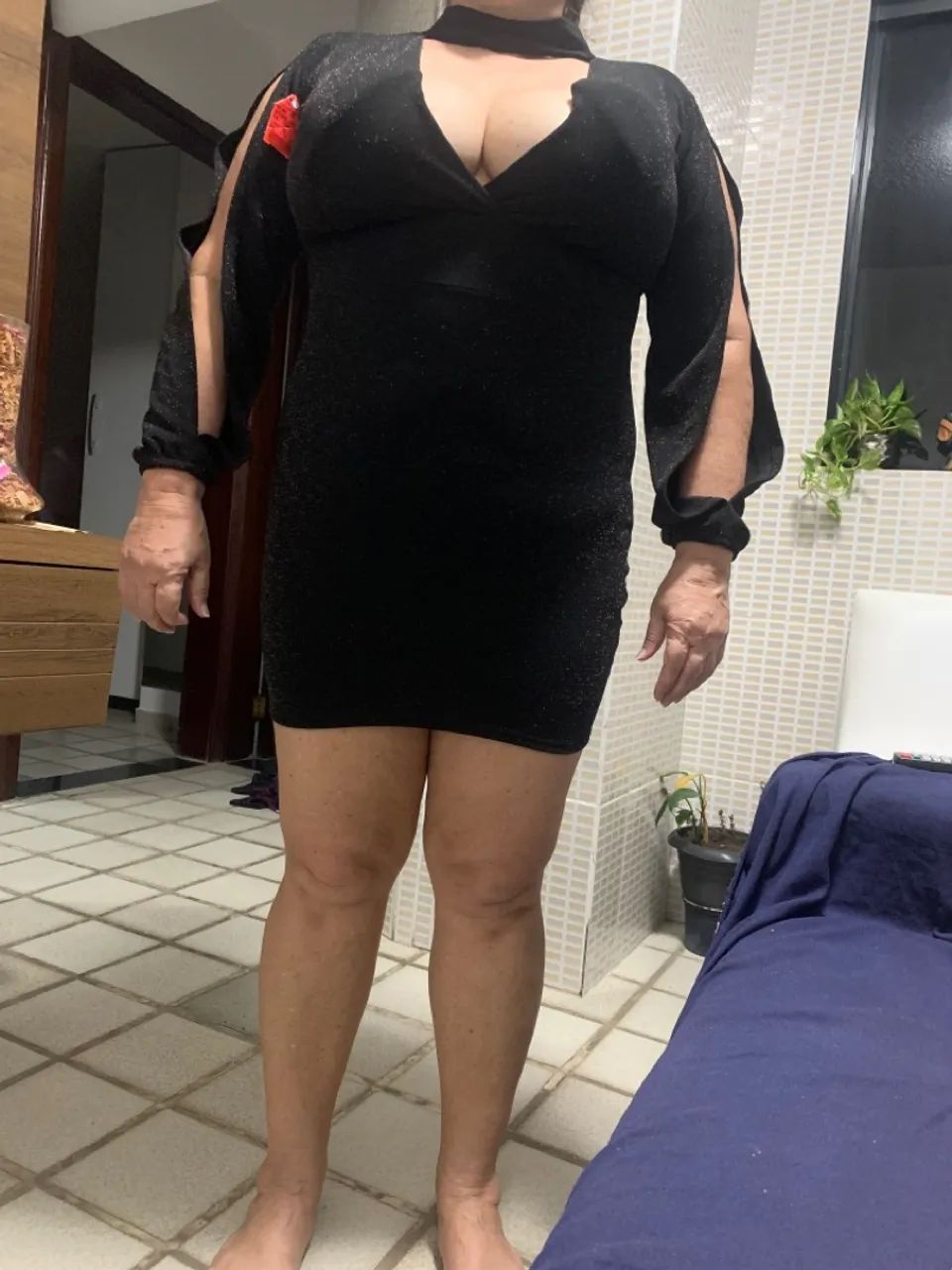 Vestido Preto Festas Manga Longa