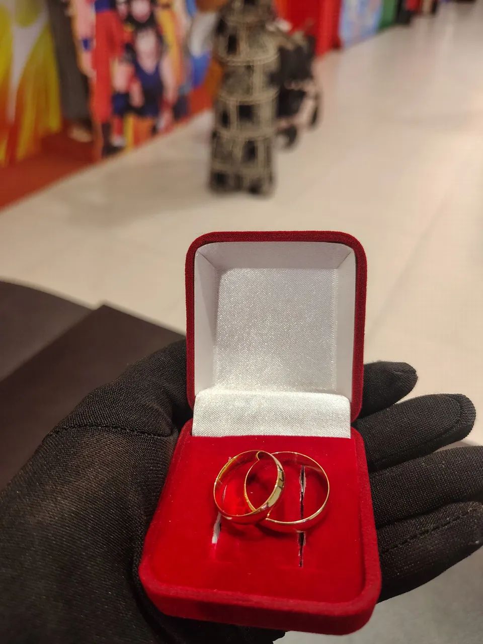 1 par de aliança ouro 18k  - Foto 3