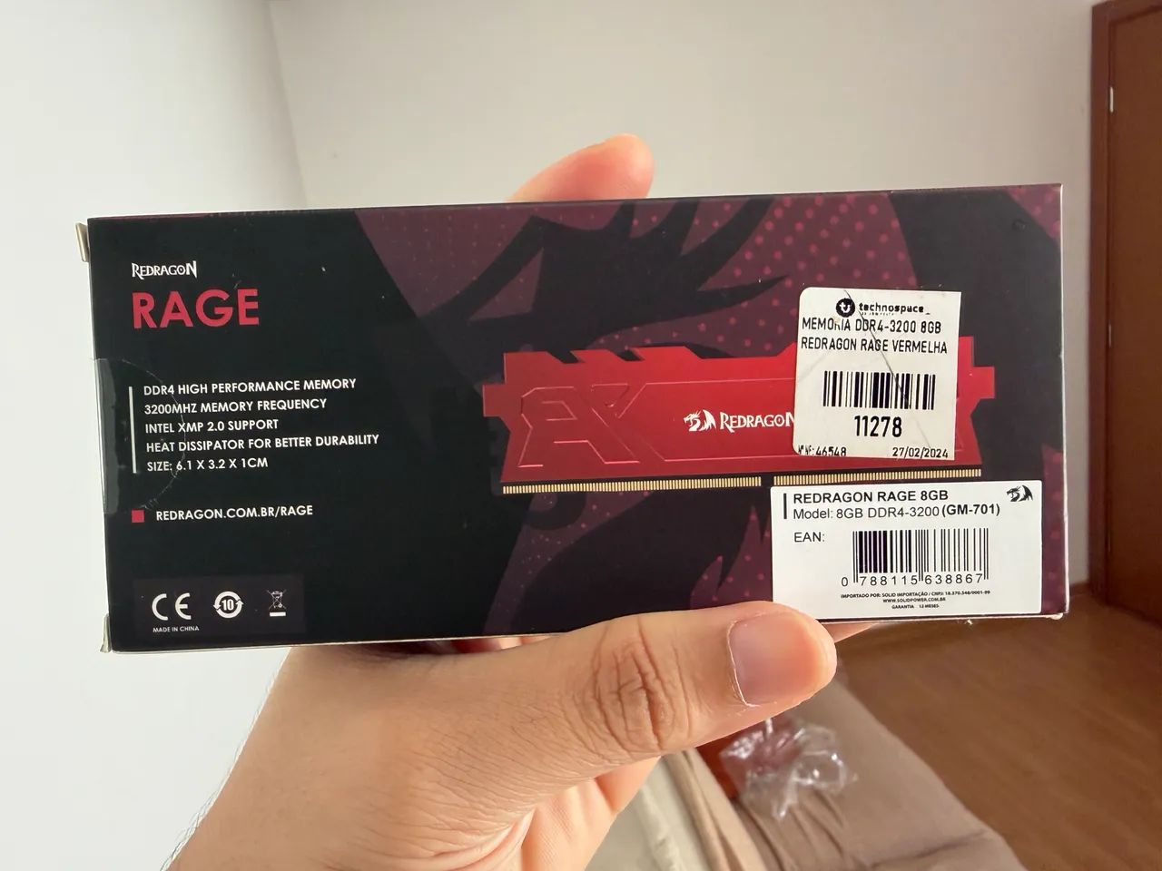 Memória 8GB ddr4