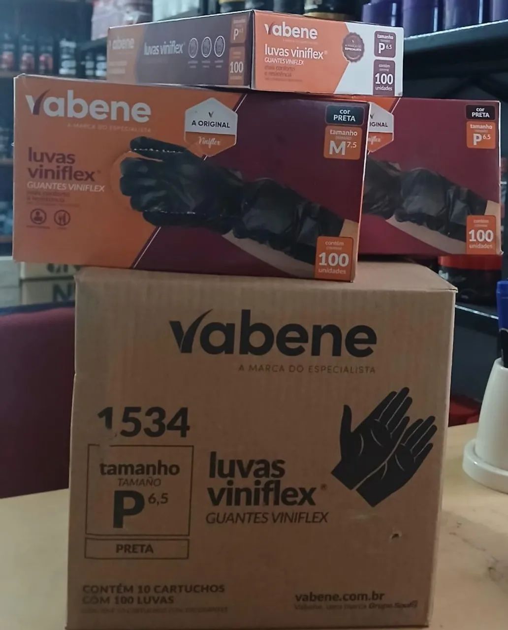 Luvas pretas p vende logo 