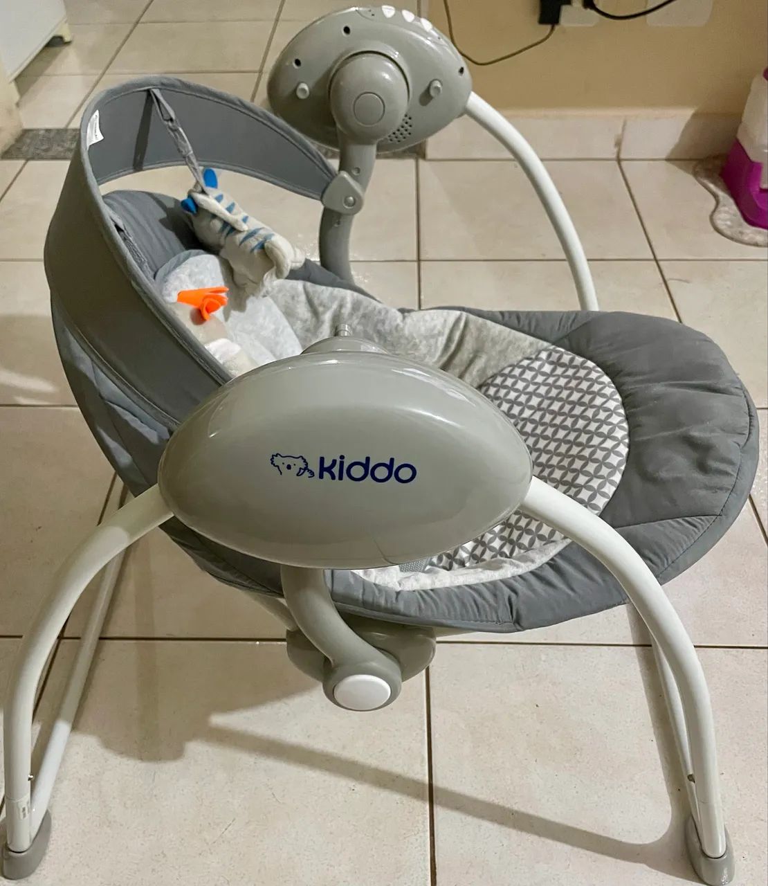 Cadeirinha de Descanso Automático Kiddo Mimo Cinza 0 a 9kg(DOBRÁVEL) - Foto 3