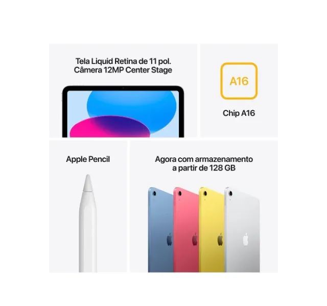 Apple iPad 11ª geração Chip A16 Wi-Fi 128GB Azul Novo lacrado 1