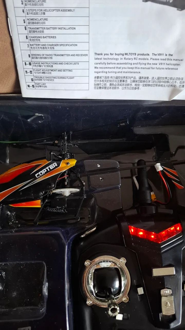 V911 com um servo queimado,para aproveitar peças ou arrumar ,completo - Foto 5
