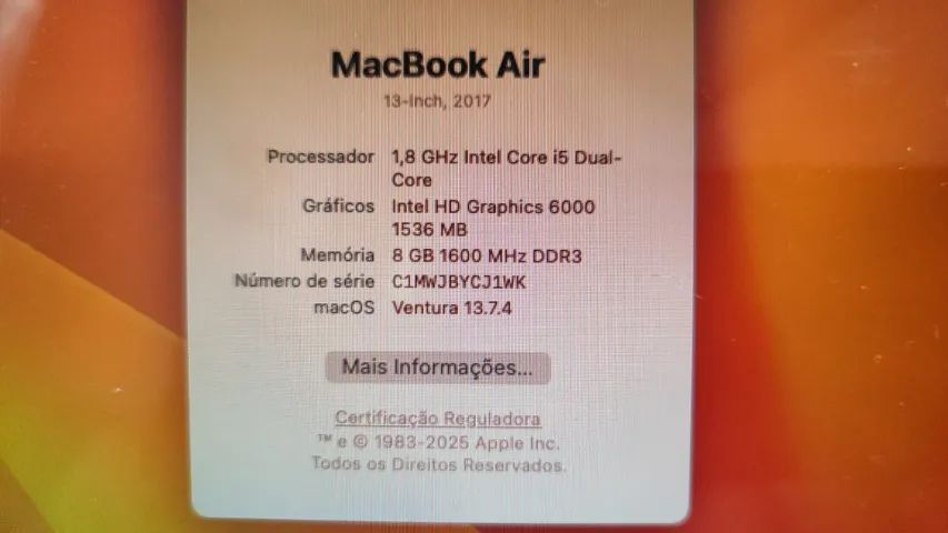 Macbook Air 13 i5 8Gb 2017 - Impecável - Bateria Excelente - Foto 2