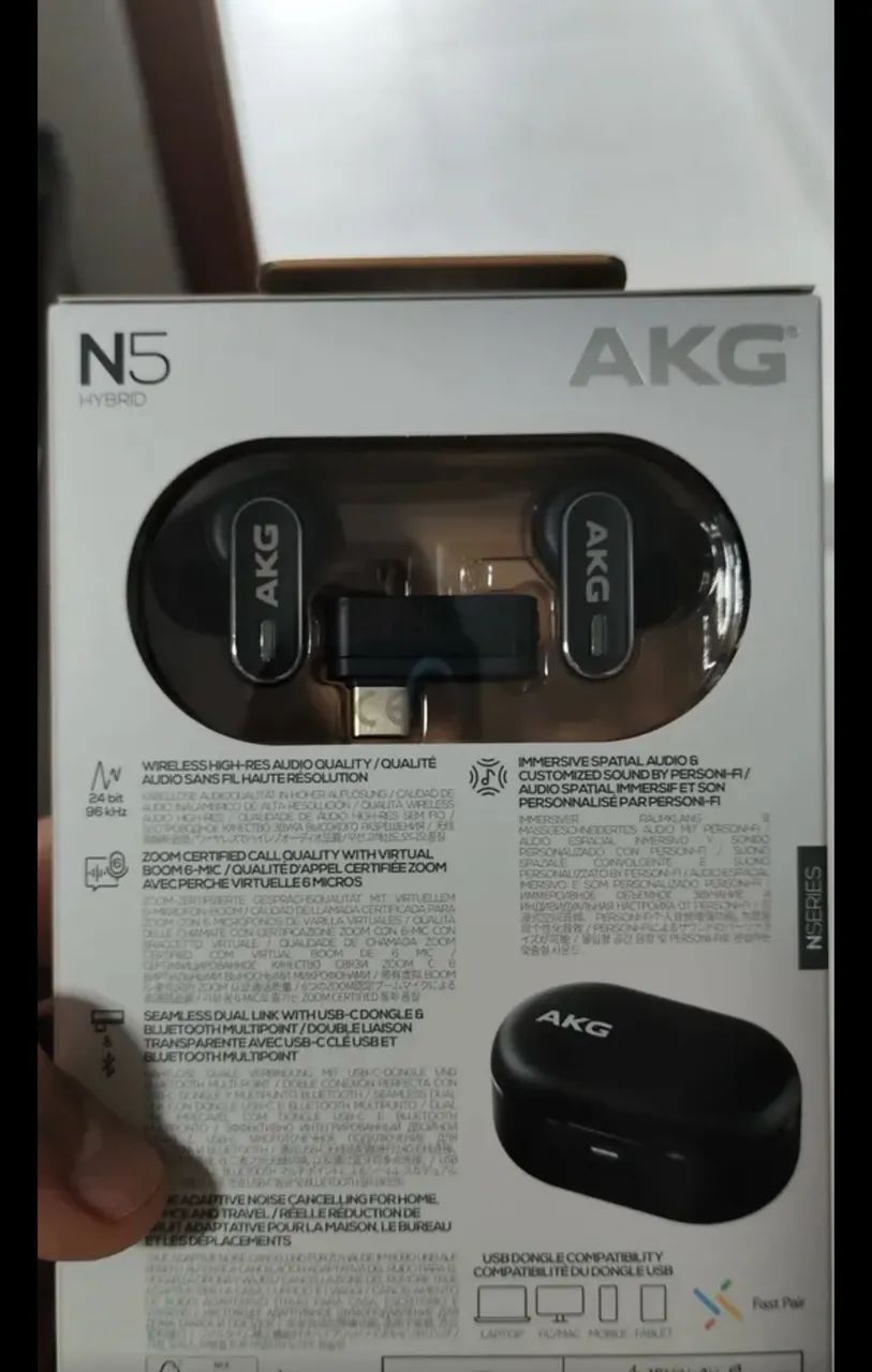 fone bluetooth tws akg n5 hybrid  - Foto 2