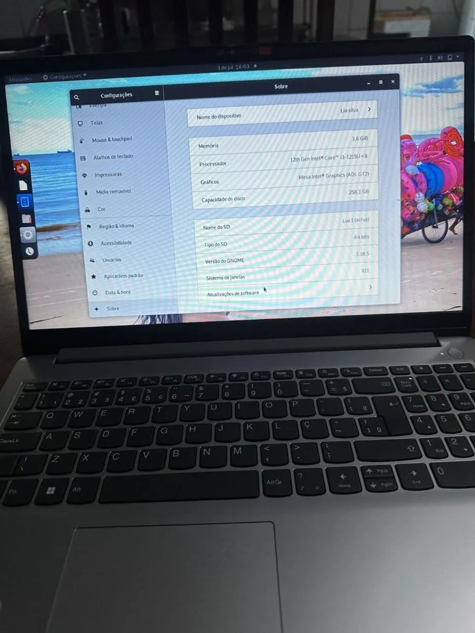 Notebook LENOVO intel® Core i3 4gb ram 256gb SSD - Foto 4