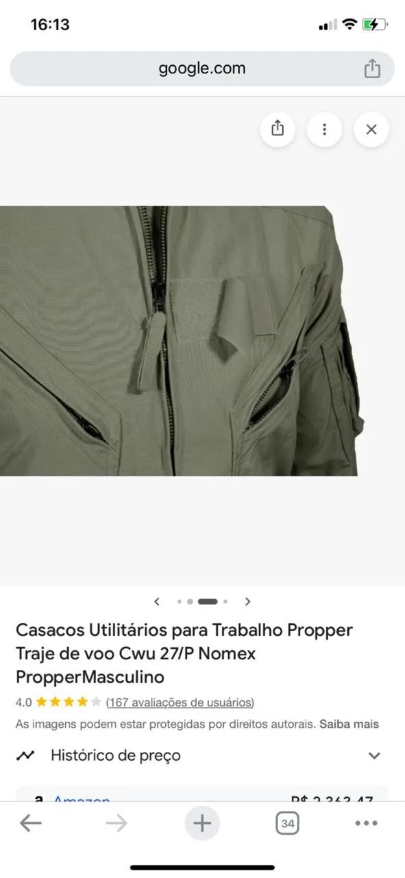 Macacão dê voo nomex 