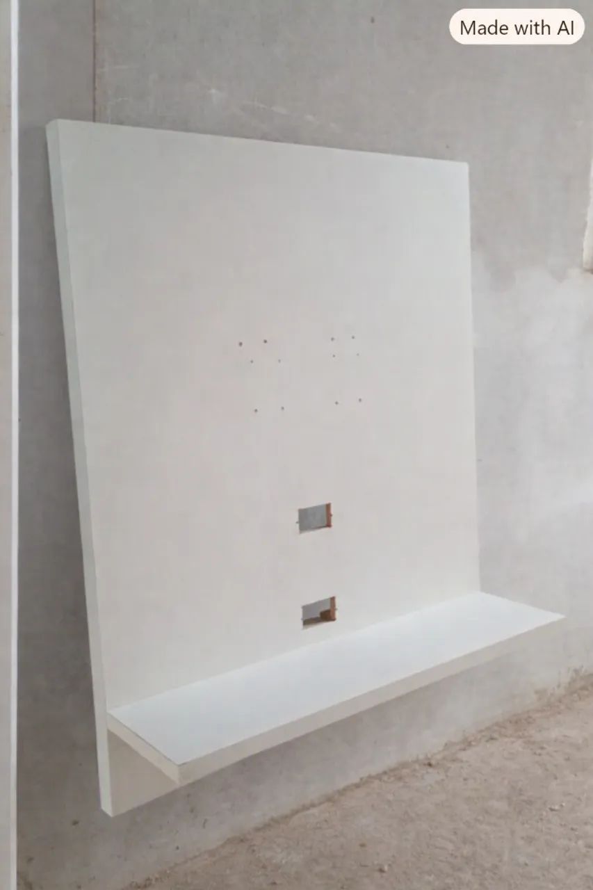 Painel para TV Suspenso 100% Mdf 43 polegadas 1,20 x 90cm Branco - Usado Bom estado - Foto 2