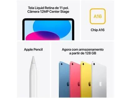  iPad 11" Chip A16 Wi-Fi 128GB Azul - Foto 3