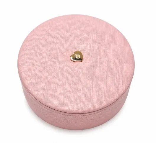 Caixinha Porta-Joias Redonda Rosa com Interior Aveludado - Foto 3