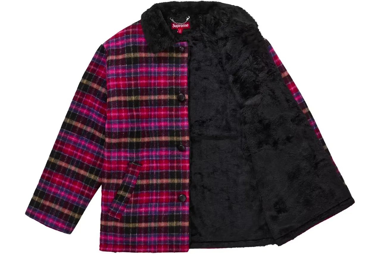 casaco supreme plaid car coat pink - Foto 2