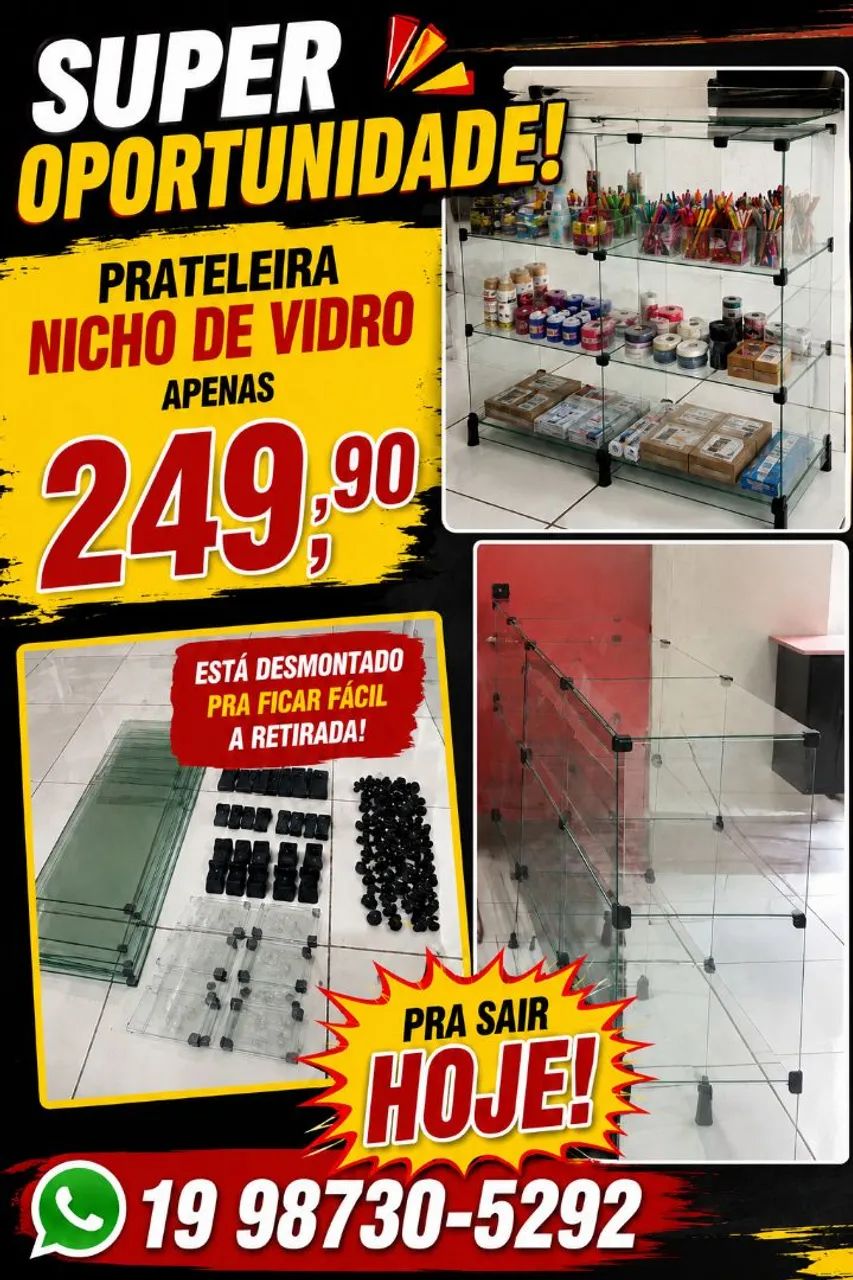 Prateleira tipo nicho de Vidro expositor  - Foto 3