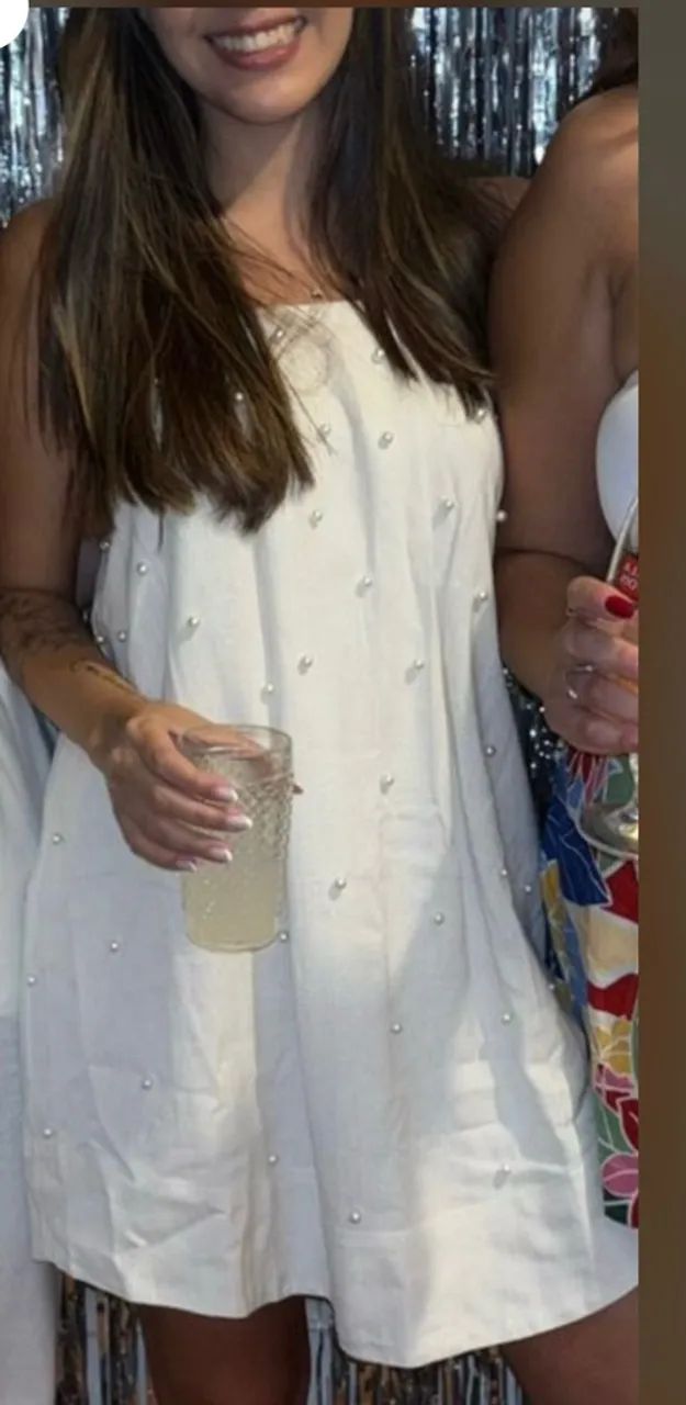 Vestido OH BOY Branco com pérolas  - Foto 2