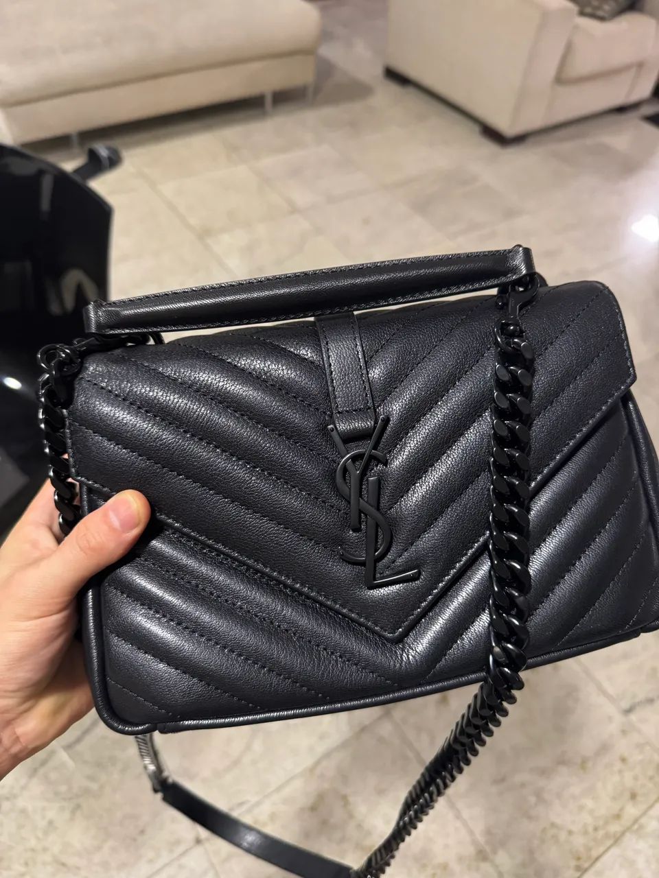 Bolsa Yves saint laurent YSL College All black 100% original - Foto 4