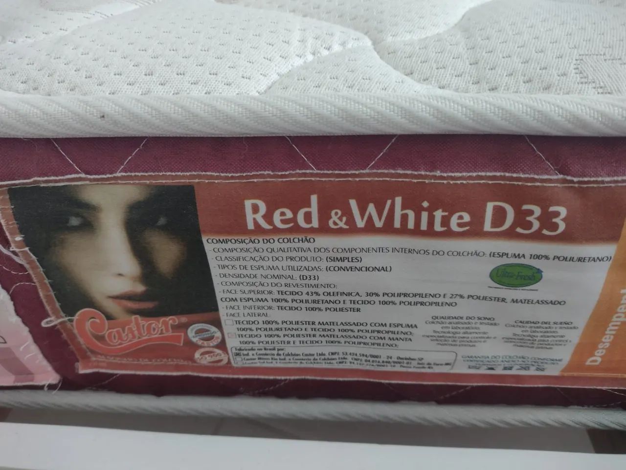 Cama de casal e Colchão Castor Red & White D33 - Foto 4