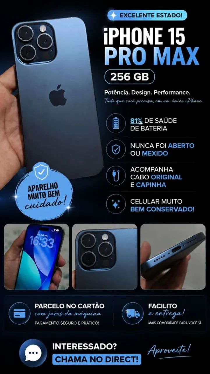 Iphone 15 pro max 256 gigas